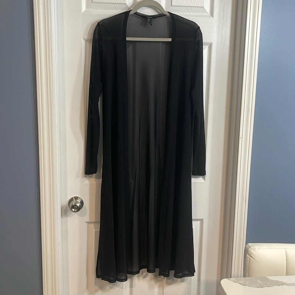 Black mesh cardigan
